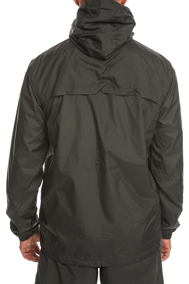 Overcast Water Repellent Hooded Windbreaker, Alternate, color, BLACK