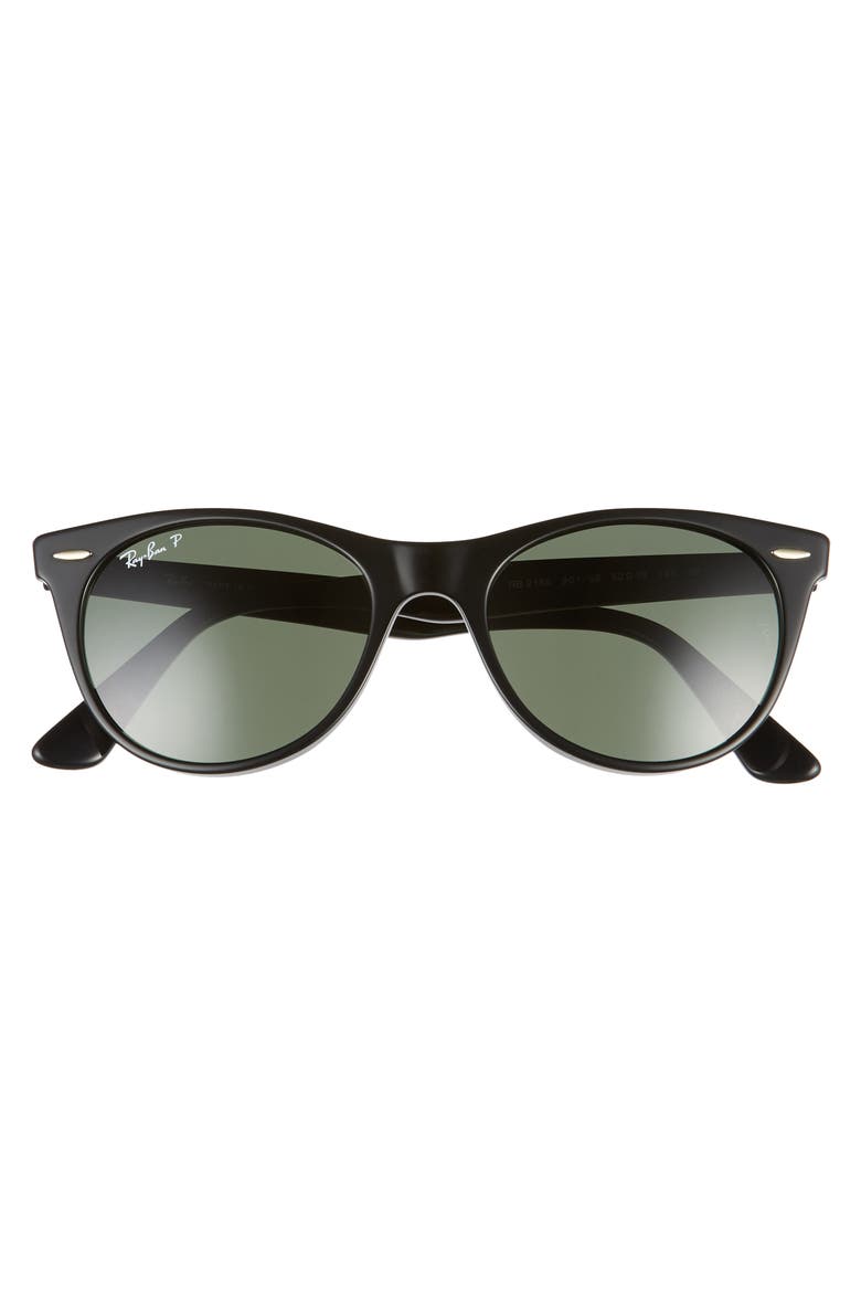 52mm Polarized Square Sunglasses, Alternate, color, BLACK