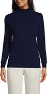 Lands' End Relaxed Cotton Long Sleeve Mock Turtleneck