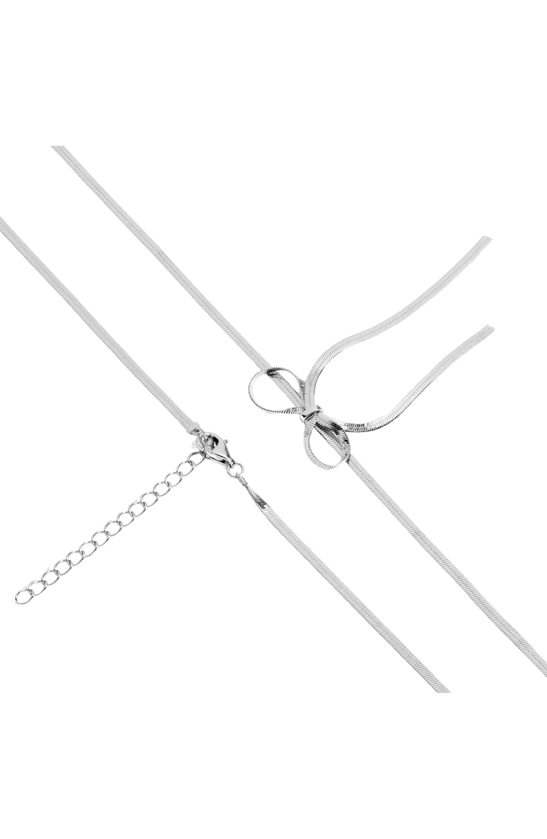 Aurate New York Herringbone Bow Choker Necklace, Alternate, color, White