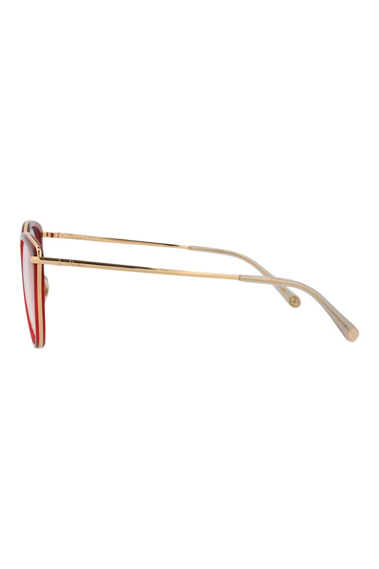 Novelty 54mm Cat Eye Optical Glasses, Alternate, color, RED GOLD