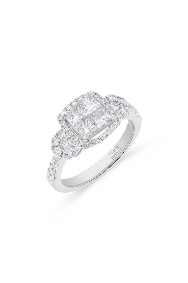 Princess Diamond Cluster Ring in Platinum, Alternate, color, Platinum