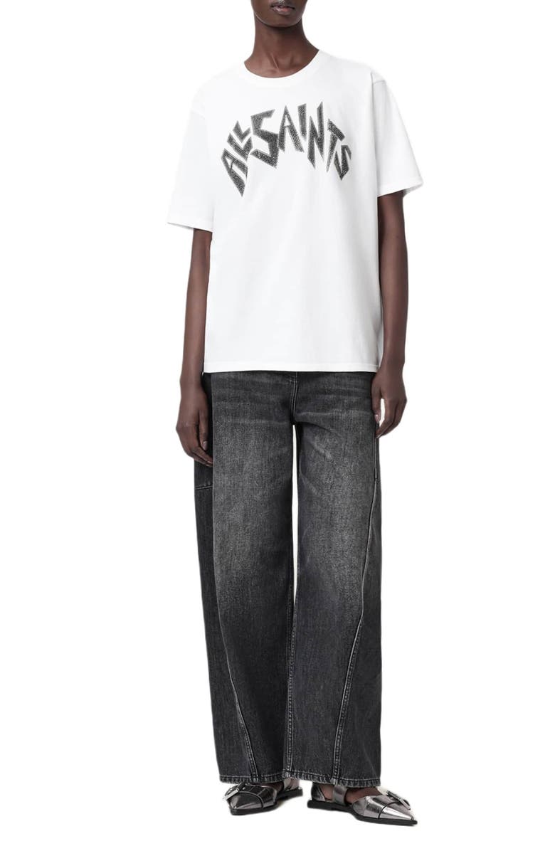 AllSaints Zinc Boyfriend T-Shirt, Alternate, color, Optic White