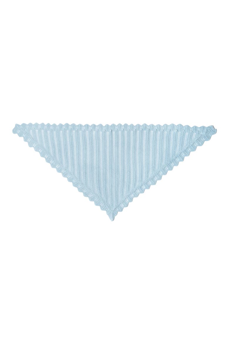 Scalloped Pointelle Triangle Scarf, Alternate, color, LIGHT BLUE