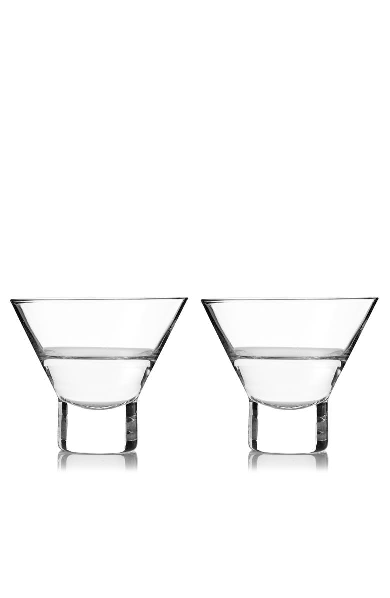 Viski Raye Crystal Heavy Base Martini Glasses Set of 2, Main, color, Clear