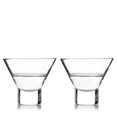 Raye Crystal Heavy Base Martini Glasses Set of 2
