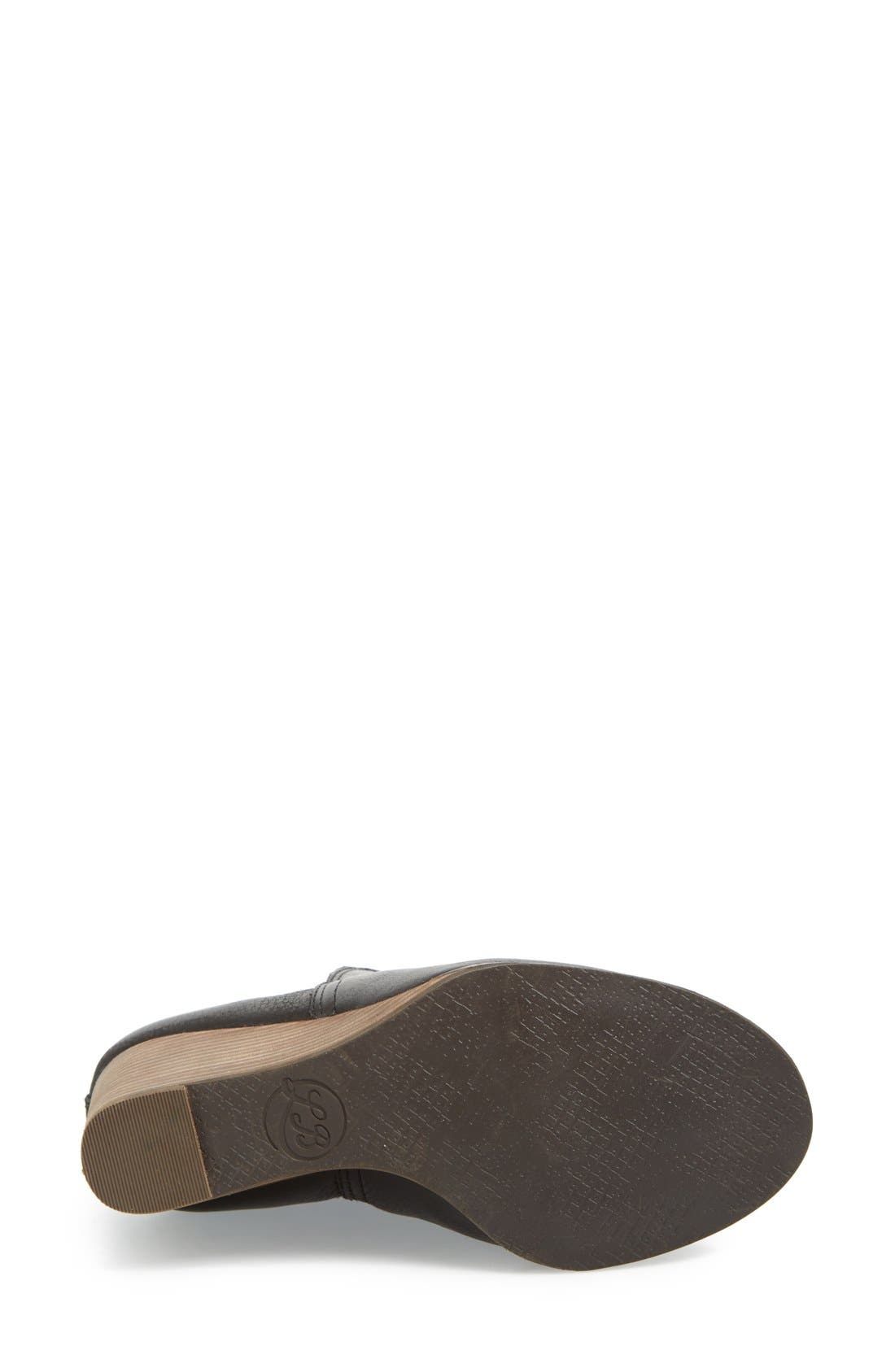 'Jagurr' Open Toe Wedge Bootie, Alternate, color, BLACK LEATHER