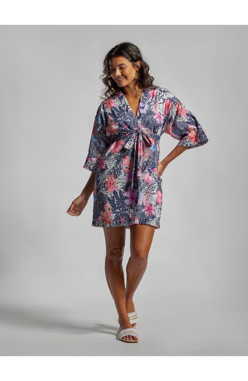 Tori Richard Coral Bloom Allegra Dress In Gray