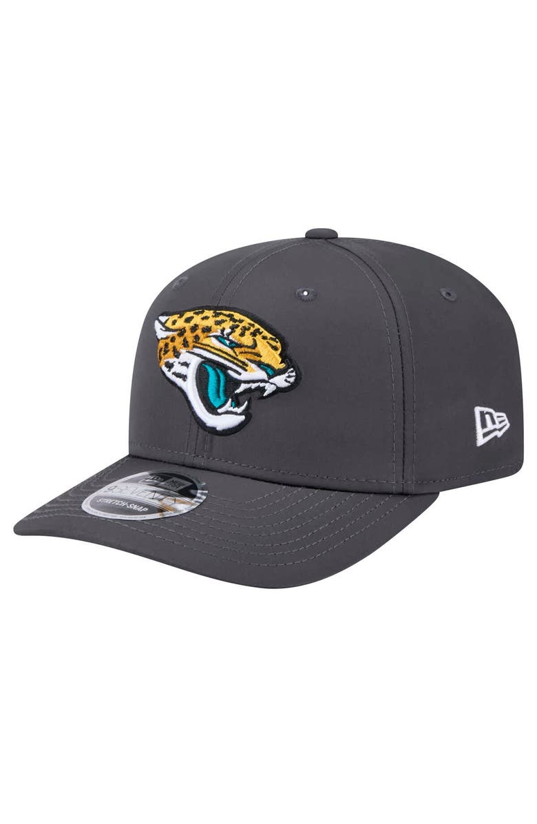 New Era Men's New Era Graphite Jacksonville Jaguars Main 9SEVENTY Stretch-Snap Hat, Main, color,