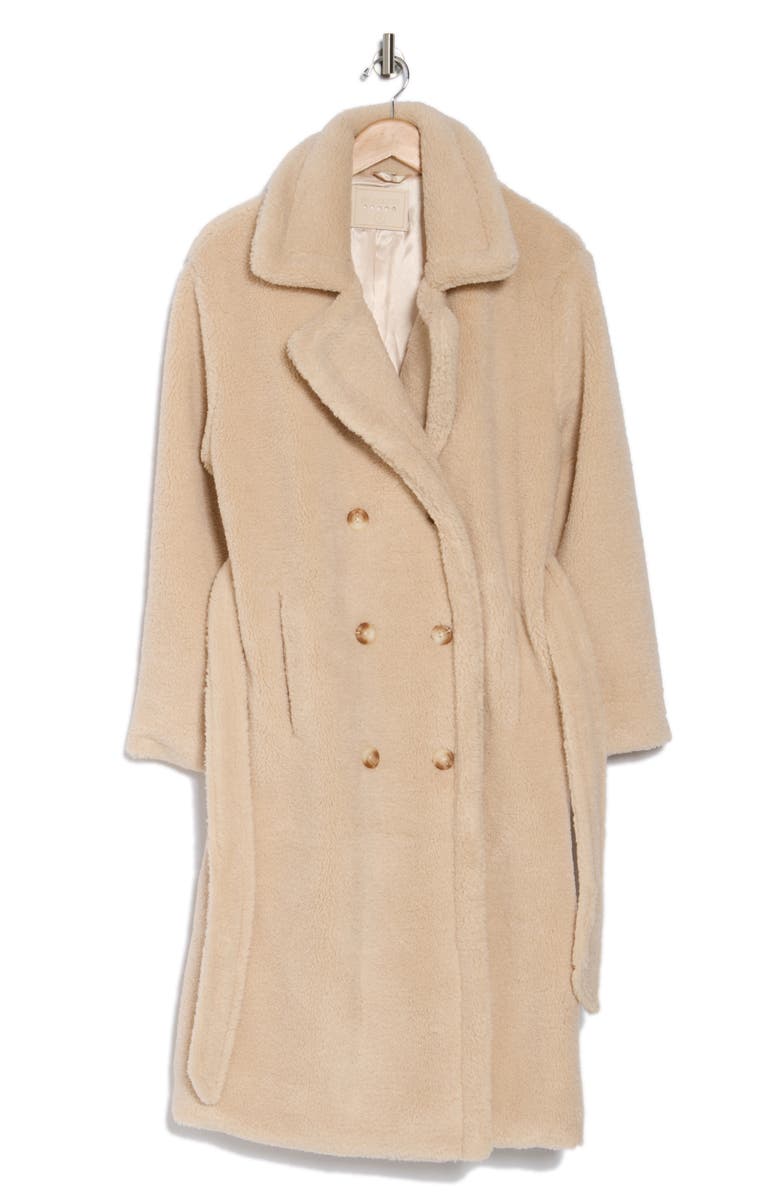 BLANKNYC Tie Waist Faux Shearling Coat, Alternate, color,