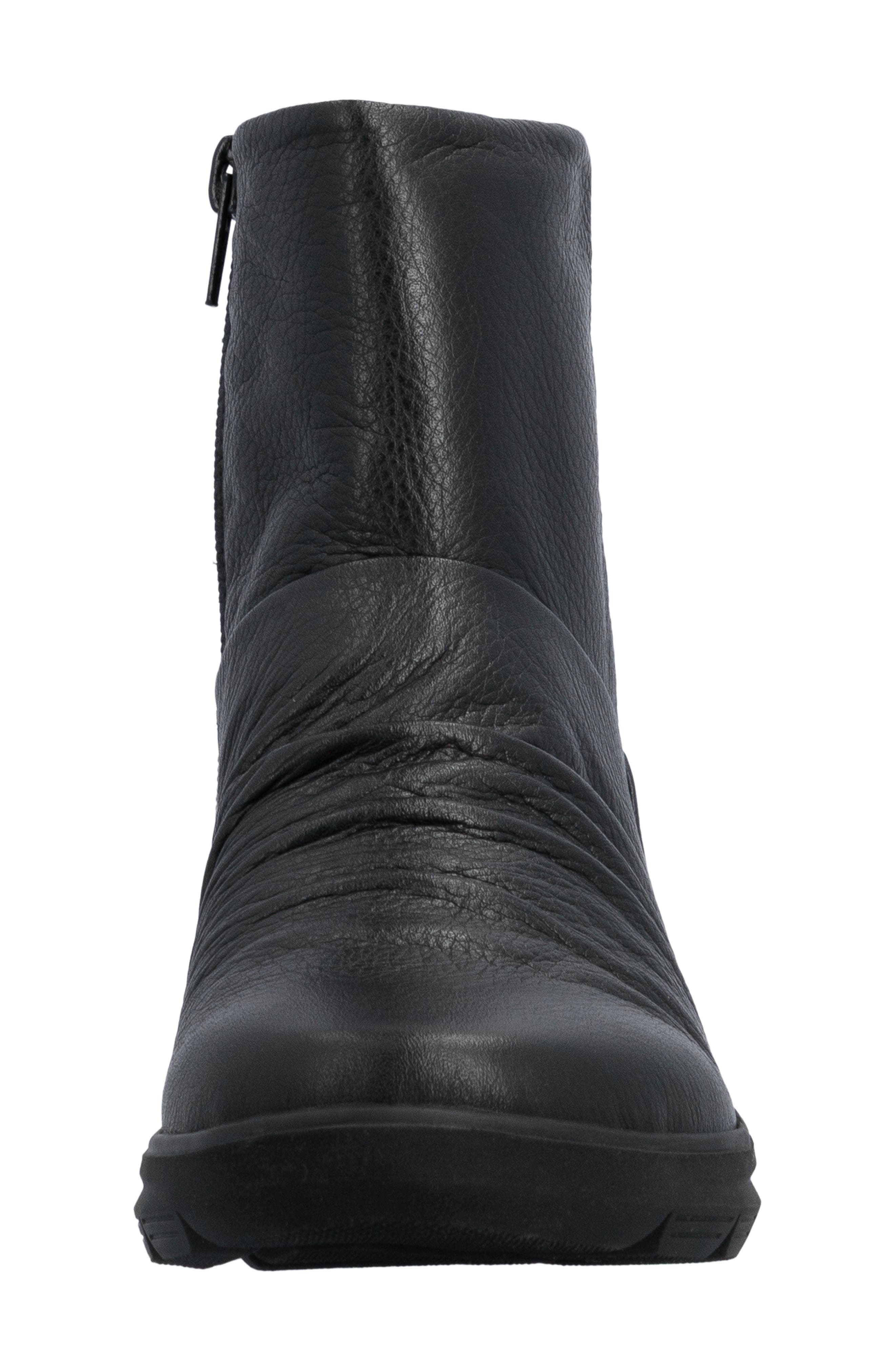 Berta 66 Leather Bootie, Alternate, color, BLACK