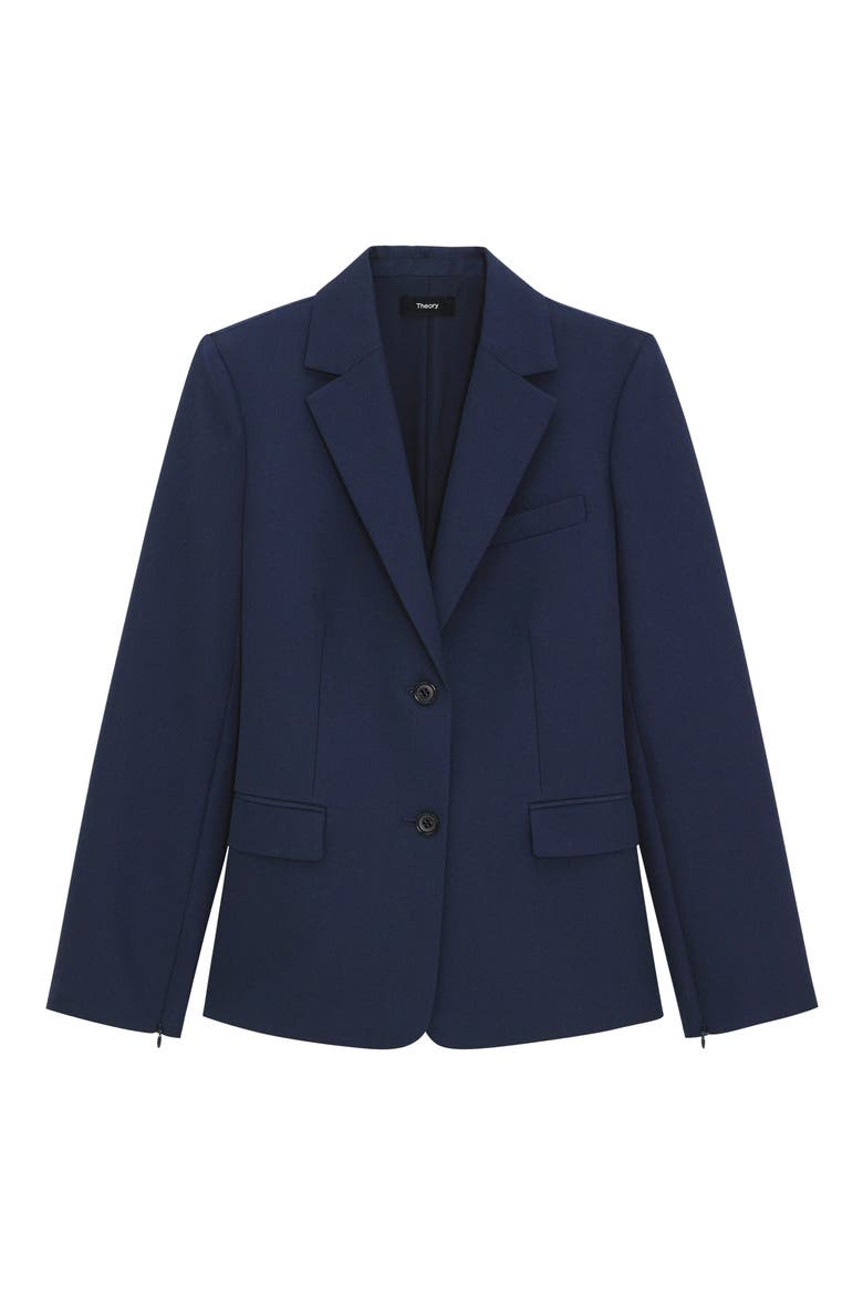 Zip Sleeve Wool Blend Jacket, Alternate, color, NOCTURNE NAVY