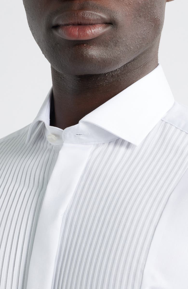 1863 by Eterna Luxury Pleat Front Non-Iron Dress Shirt, Alternate, color, White