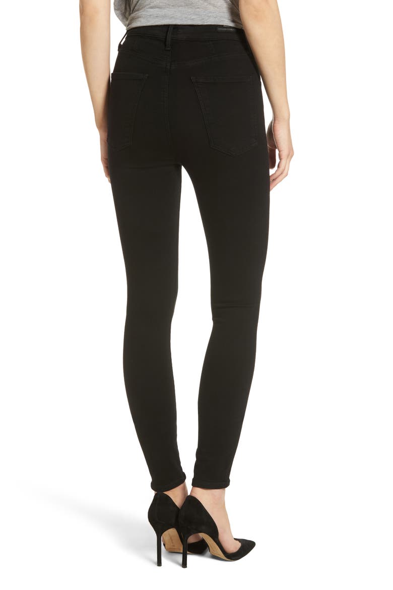 Chrissy High Waist Skinny Jeans, Alternate, color, ALL BLACK