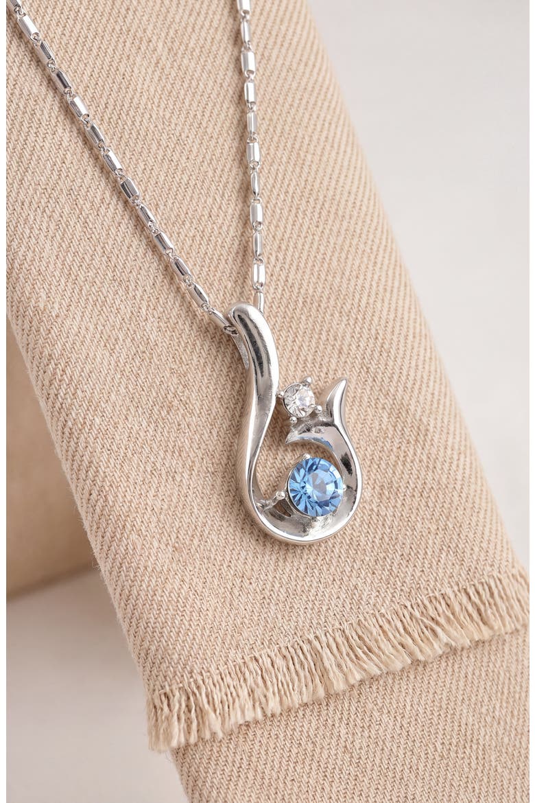 Abstract Sprout Pendant Necklace, Alternate, color, Light Sapphire
