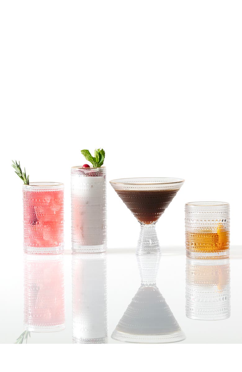 Fortessa Jupiter Set of 6 Gold Rim Beverage Glasses, Alternate, color,