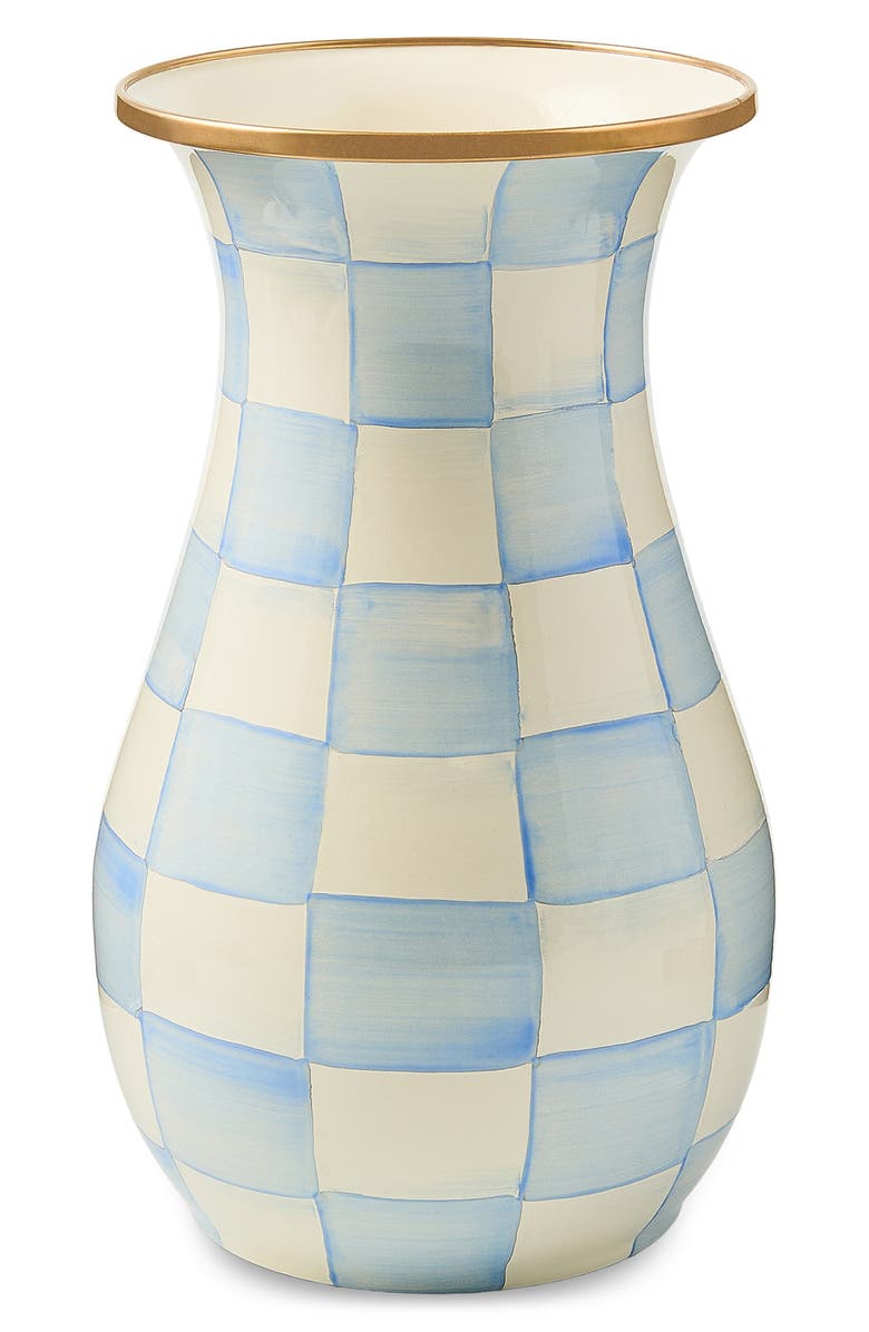 MACKENZIE CHILDS Sky Check Tall Vase, Main, color, Sky Check