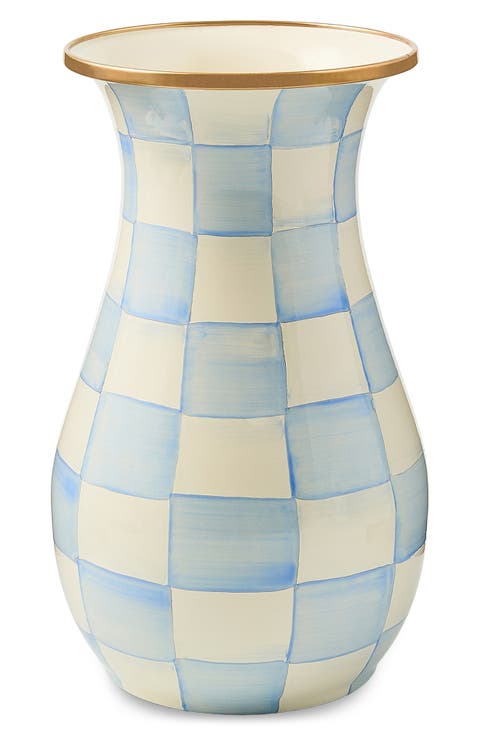 Sky Check Tall Vase