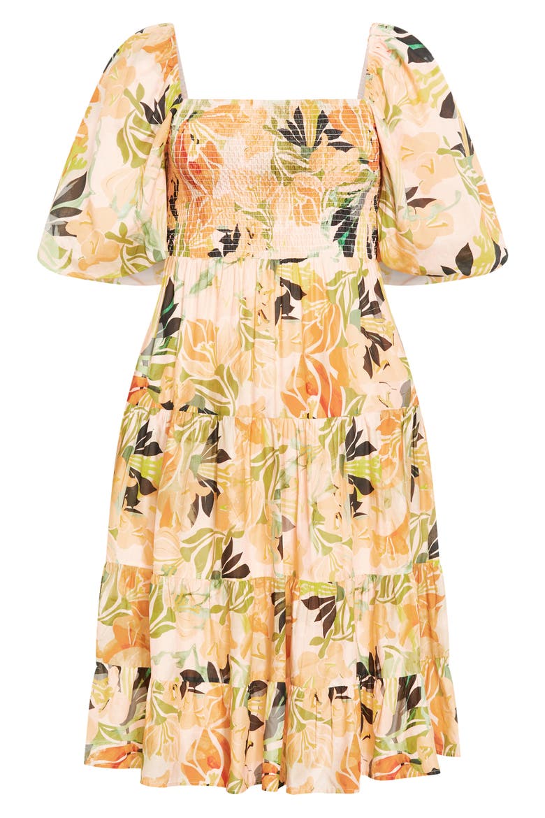 Ariella Puff Sleeve Dress, Alternate, color, MIAMI