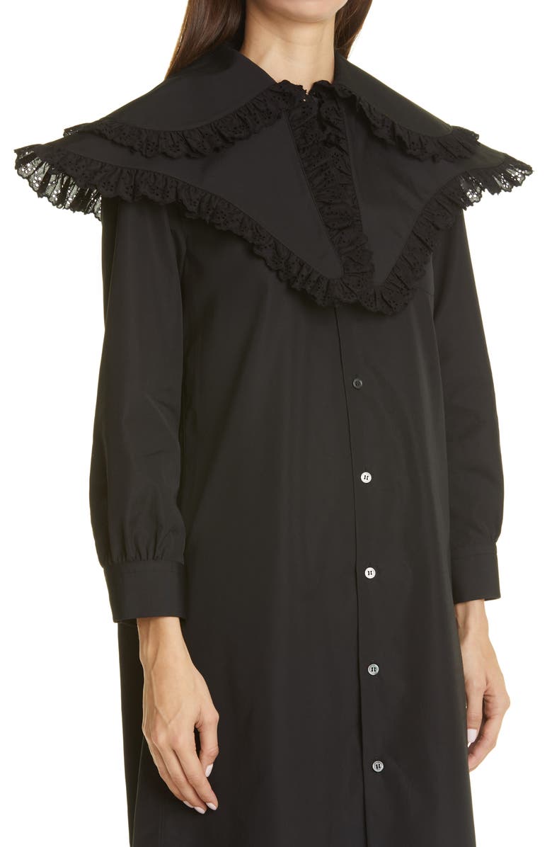 Tao Comme des Garçons Tricot Comme des Garçons Ruffle Bib Long Sleeve Midi Shirtdress, Alternate, color, 