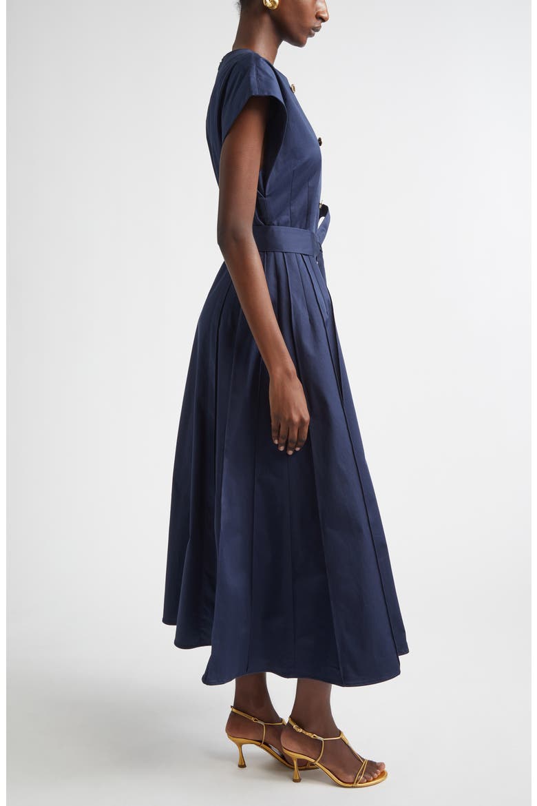 Double Breasted Stretch Sateen Shirtdress, Alternate, color, MIDNIGHT