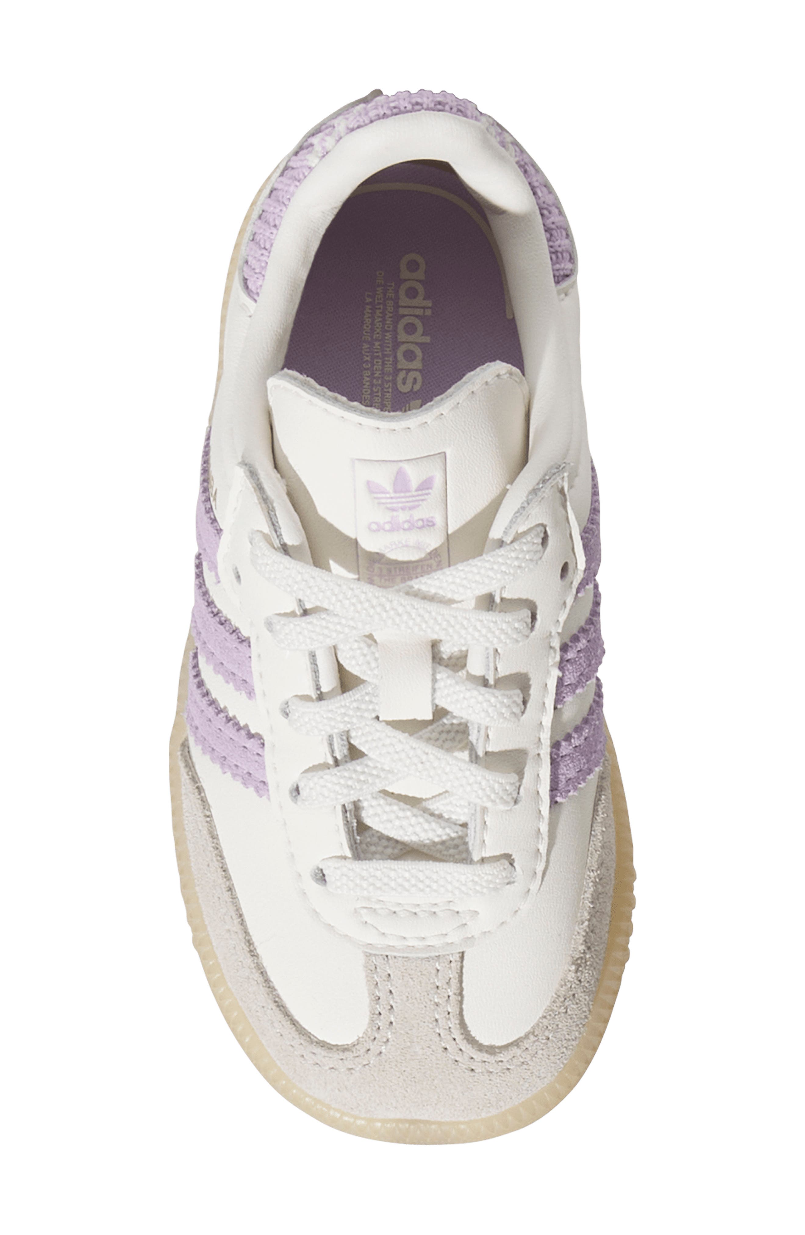 adidas Kids' Samba OG Sneaker, Alternate, color, Cloud White/ Plum/ Gum 3