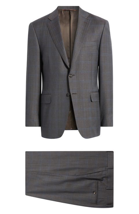 Siena Regular Fit Plaid Wool Suit