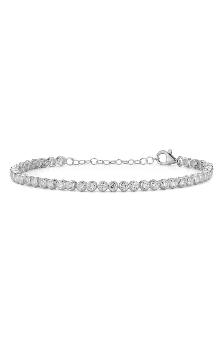 GLAZE JEWELRY Round Cut CZ Tennis Bracelet, Main, color, Silver