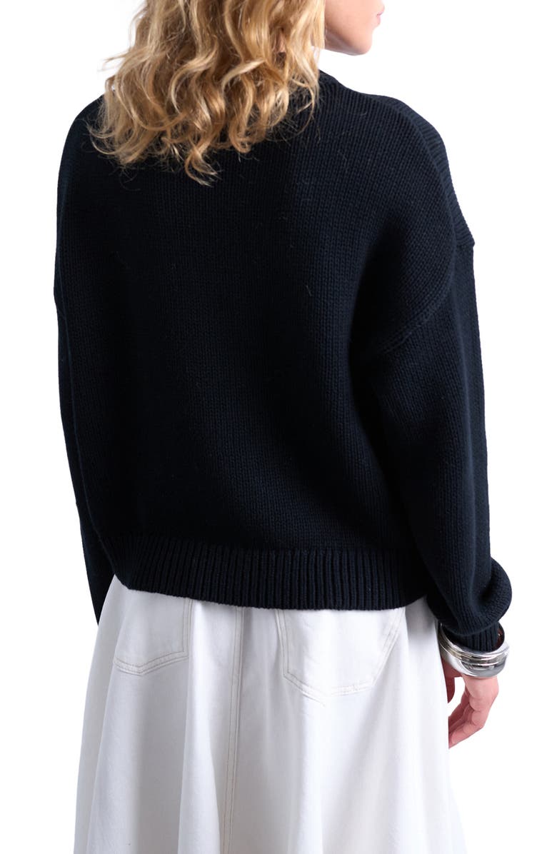 Topshop Floral Embroidered Sweater, Alternate, color, Black Multi