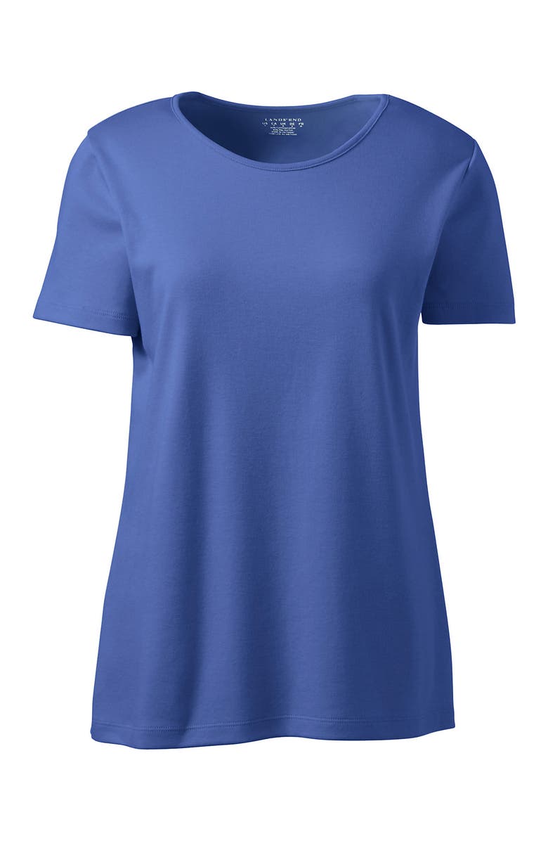 Lands' End Short Sleeve Jewelneck Tee, Alternate, color, True Blue