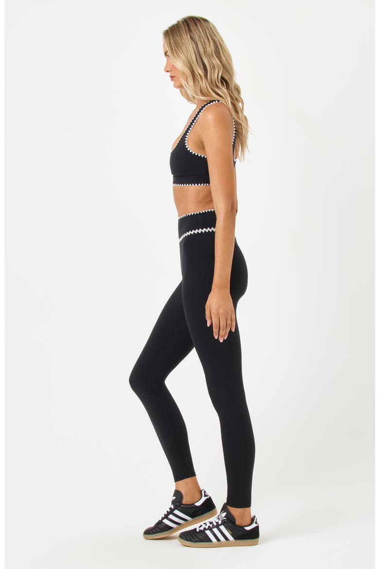 Heartbreaker Whipstitch Trim Sports Bra, Alternate, color, BLACK