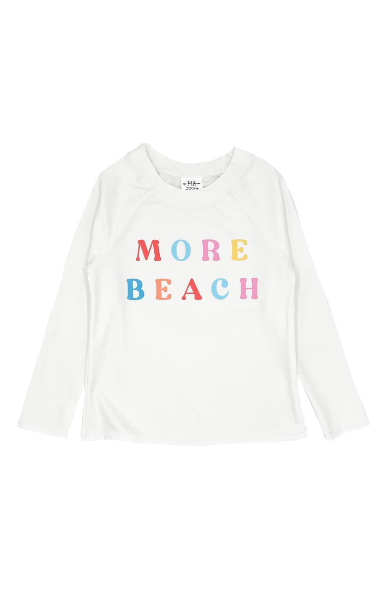 Feather 4 Arrow Kids' More Beach Graphic Rashguard, Main, color, White
