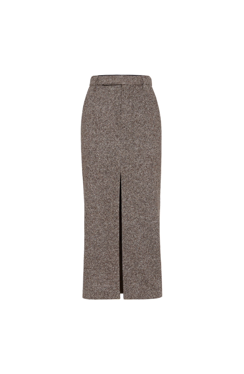 Brunello Cucinelli Sartorial pencil skirt, Main, color, Brown