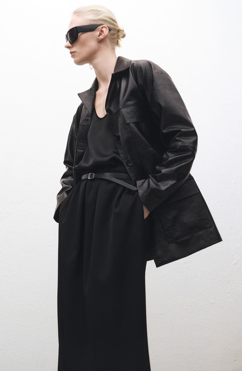 MANGO Gathered Maxi Skirt, Alternate, color, Black