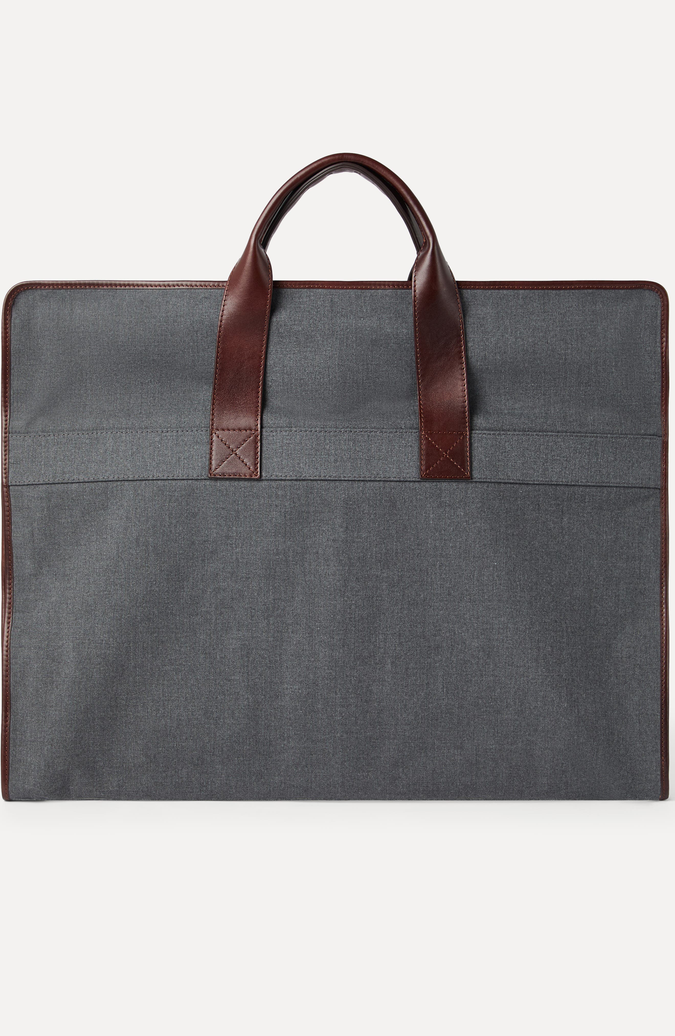 Brunello Cucinelli Calfskin suit carrier, Alternate, color, Anthracite