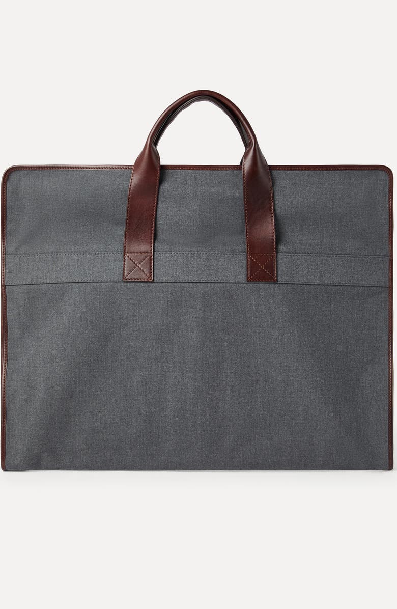 Brunello Cucinelli Calfskin suit carrier, Alternate, color, Anthracite