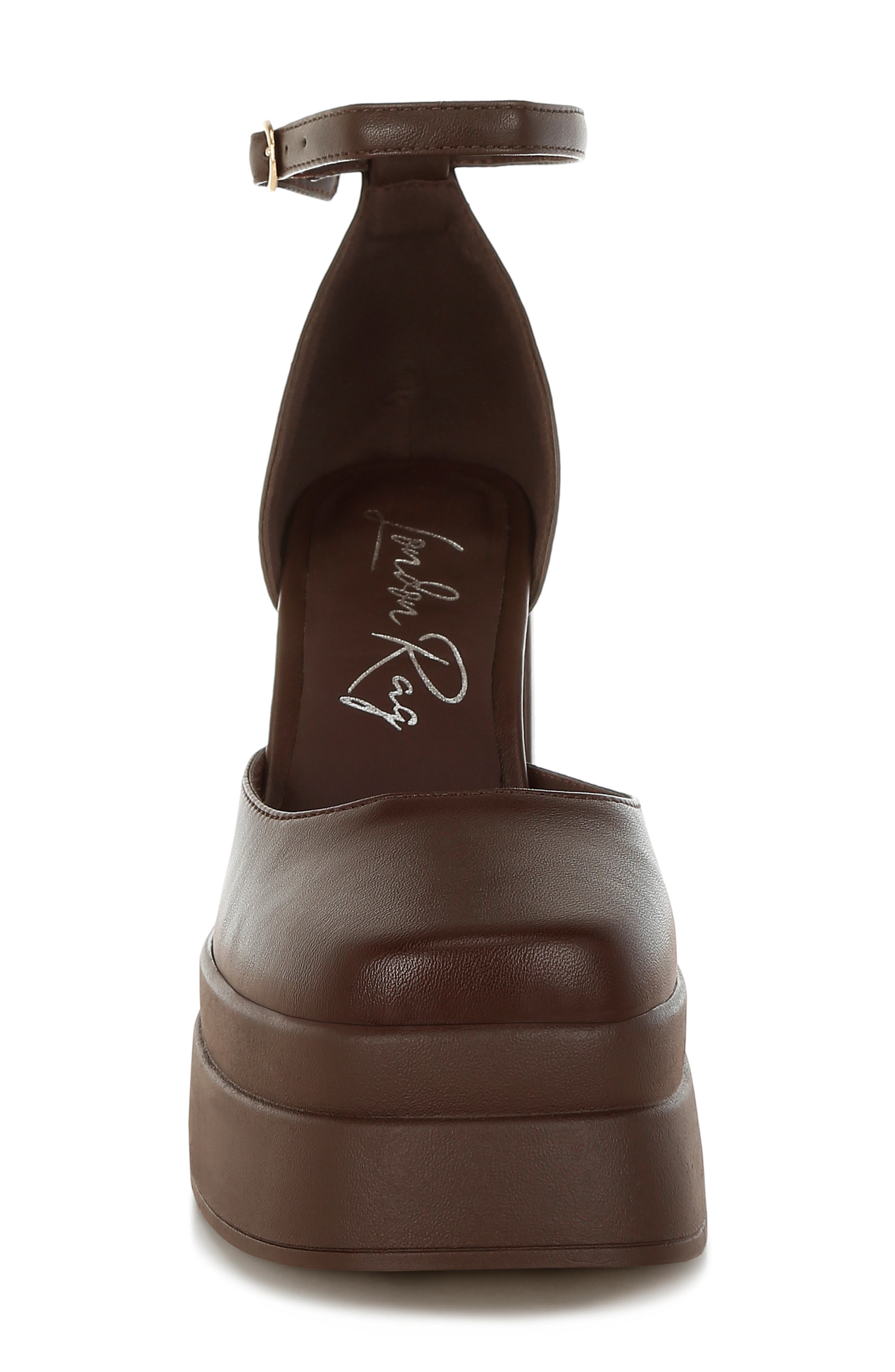 Araminta Block Heel Platform Pump, Alternate, color, BROWN