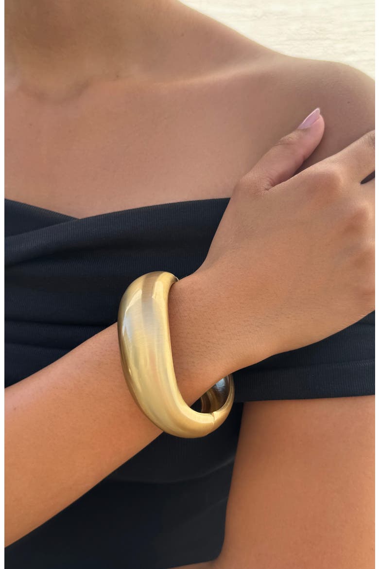 Chunky Bangle Bracelet, Alternate, color, GOLD