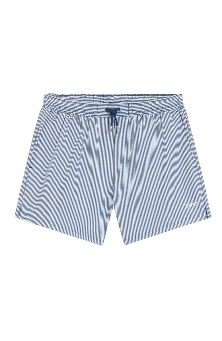 BOSS Velvet Fish Swim Trunks, Alternate, color, Open Blue
