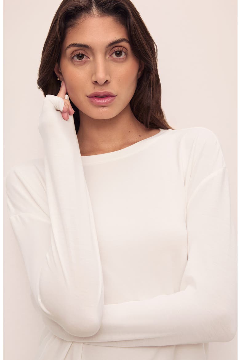 Gisele Stretch Modal Pajama Top, Alternate, color, IVORY
