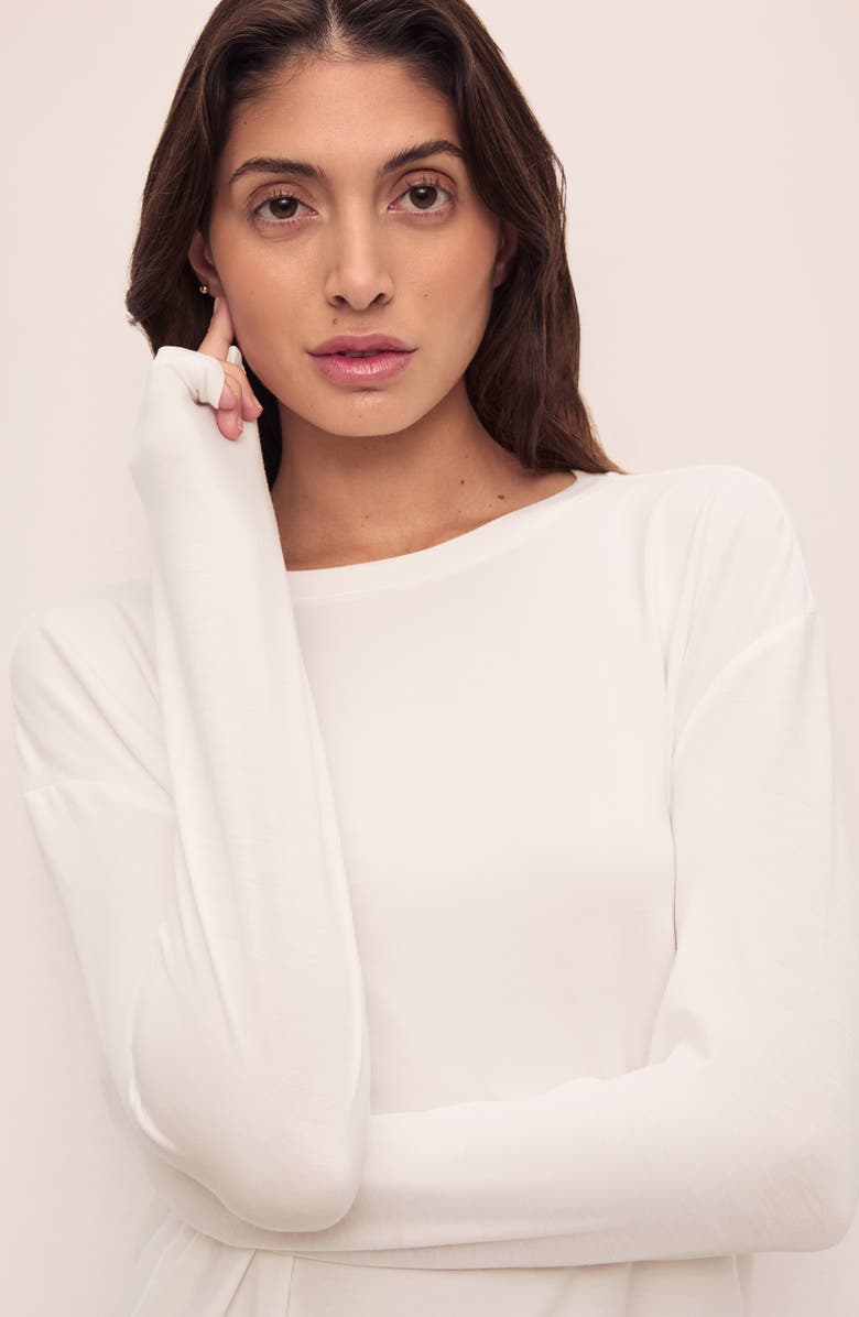 Eberjey Gisele Stretch Modal Pajama Top, Alternate, color, Ivory