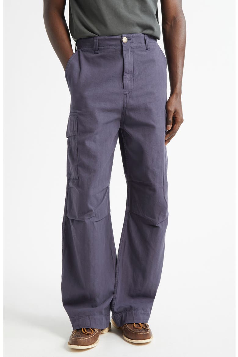 Cotton Herringbone Cargo Pants, Main, color, DARK BLUE