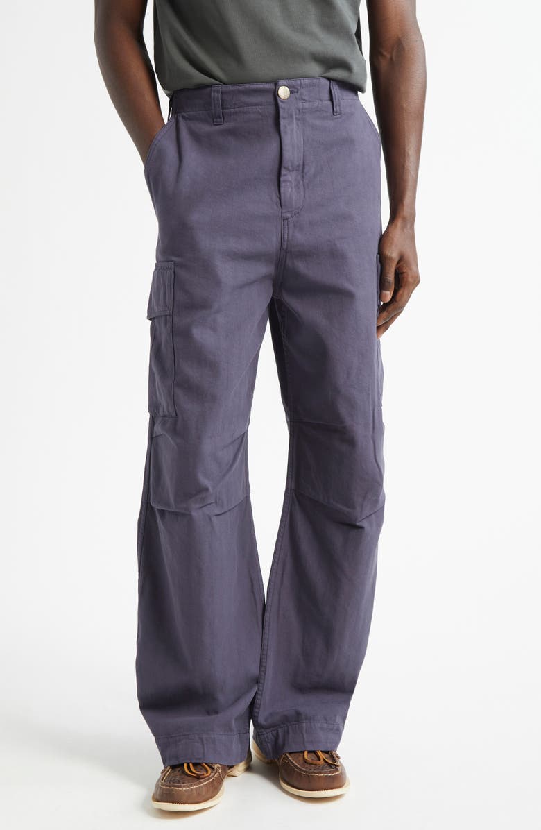 PALMES Cotton Herringbone Cargo Pants, Main, color, Dark Blue