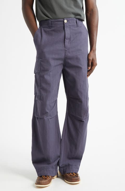 Cotton Herringbone Cargo Pants