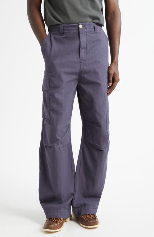 PALMES Cotton Herringbone Cargo Pants in Dark Blue  product