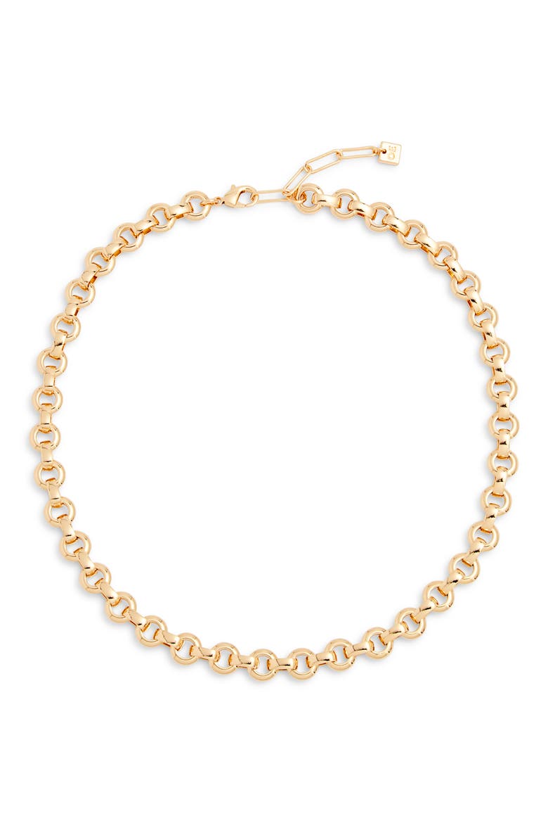 Flat Cable Chain Necklace, Main, color, GOLD