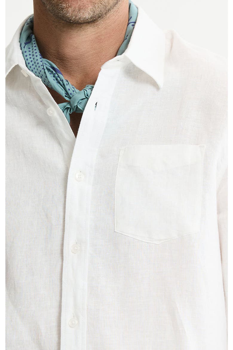 Linen Button-Down Shirt, Alternate, color, White