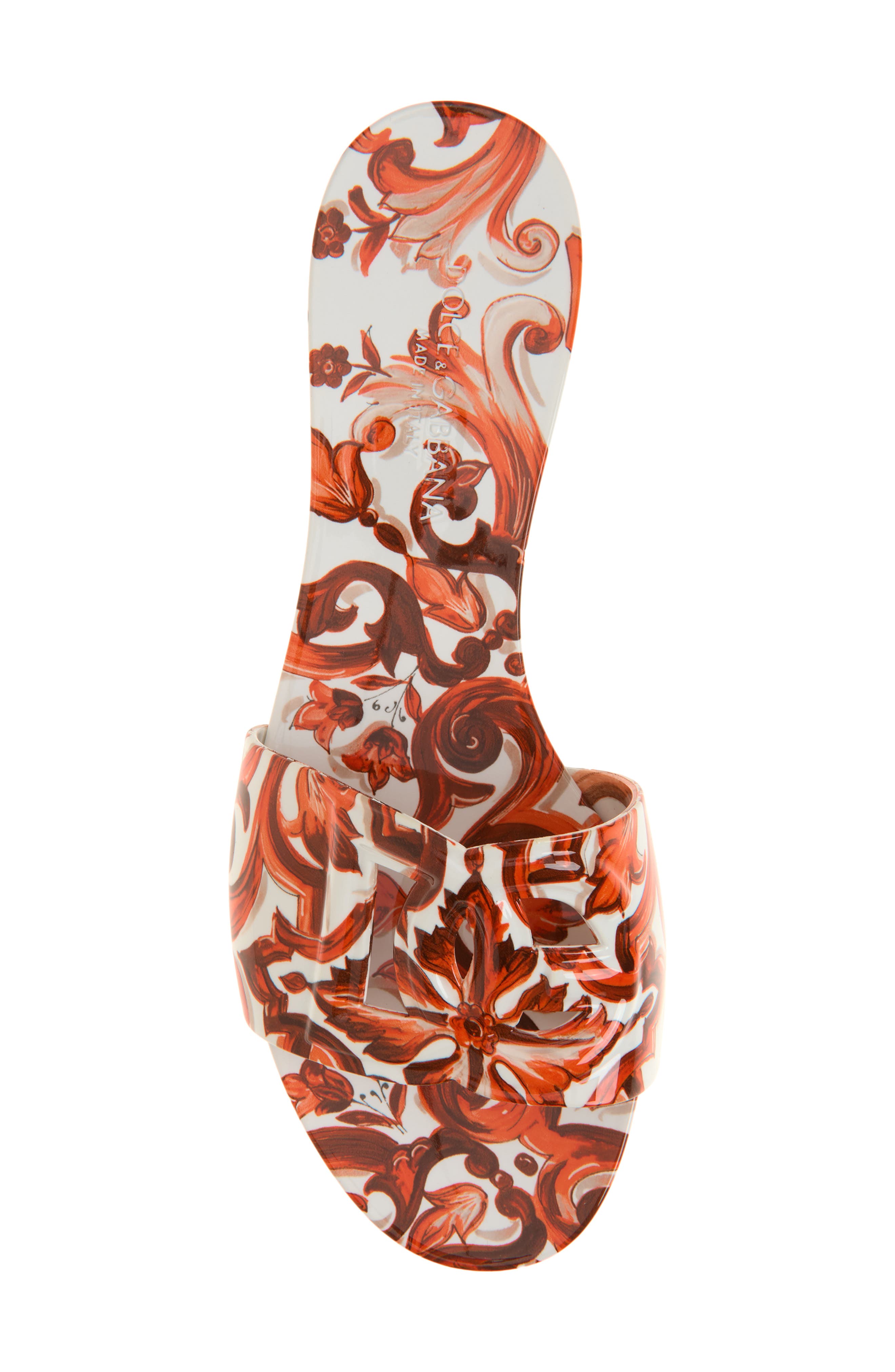 Dolce&Gabbana Bianca Majolica Slide Sandal, Alternate, color, Id3tn Maiolica 1 Orange