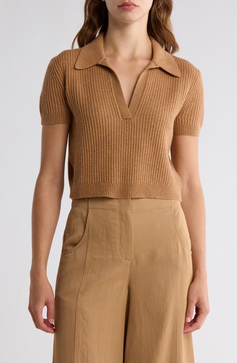 Margaux Johnny Collar Cashmere Top
