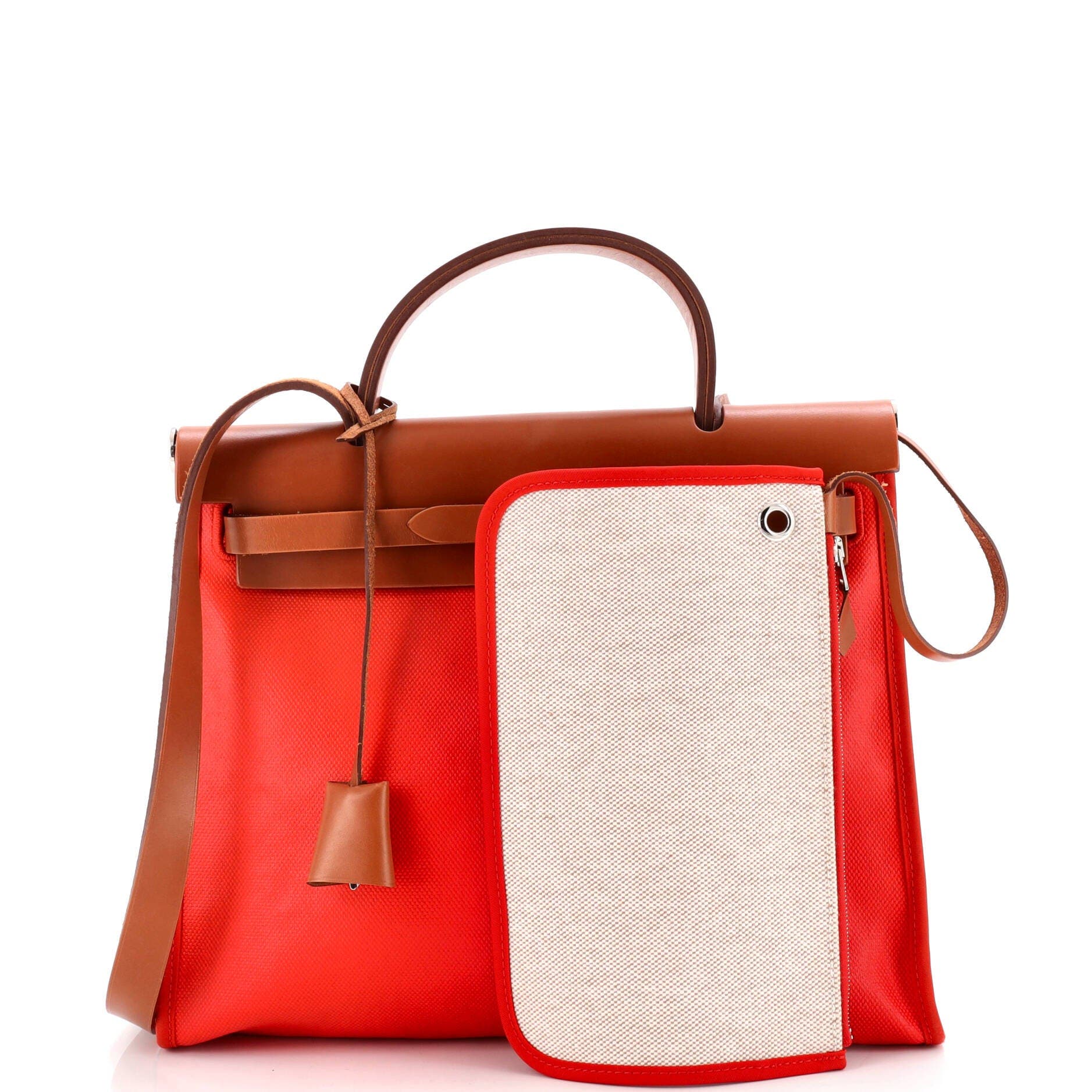 Herbag Zip Berline Vache Canvas and Leather 31, Alternate, color, Red